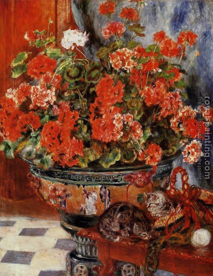 Pierre Auguste Renoir : Geraniums and Cats